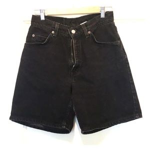 Levi’s high-waist black jean shorts